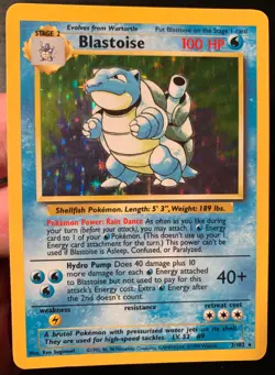 Blastoise Holo Rare - 2/102 Unlimited Base Set WOTC -Pokemon Card - MP - Image 3