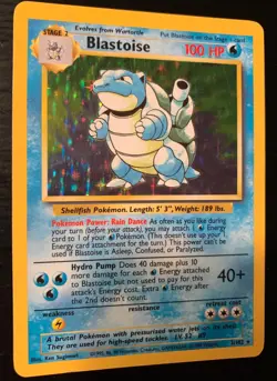 Blastoise Holo Rare - 2/102 Unlimited Base Set WOTC -Pokemon Card - MP - Image 4