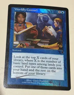 Magic Invasion 89/350 Worldly Counsel Common Foil TCG Card, Unplayed NM - Image 1