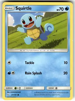 Squirtle (23) 23/181 SM - Team Up NM Pokemon Card TCG - Image 1