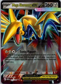 Mega Skarmory Ex 55/88 Double Rare Holo Card - Pokemon Perfect Order English - Image 1