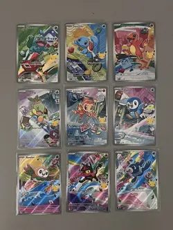 Pokemon - First Partners Illustration Collection Series 1 FULL SET (9 Cards) NM - Image 1
