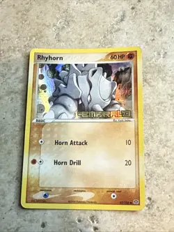 Pokemon Card - Rhyhorn Emerald 62/106 Reverse Holo Stamped - Image 1