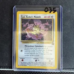 Team Rocket's Meowth WOTC Black Star Promo 18 Pokemon Card - Image 3