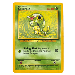Caterpie Basic Pokemon 45/102 Common Grass Base Set 1999 Light Play - Image 1