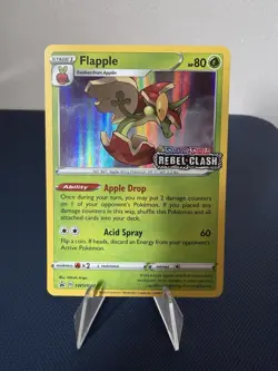 Flapple PreRelease Stamped Pokemon Card - SWSH022 - Rebel Clash - Image 1