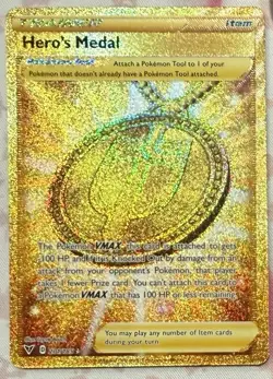Pokemon TCG Hero's Medal Gold Secret Rare Card 201/185 Vivid Voltage - Image 1