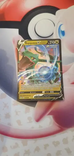 Pokemon TCG Rayquaza V Evolving Skies Holo Ultra Rare Card 110/203 - Image 1
