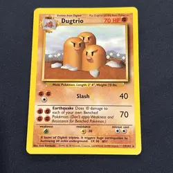 Pokemon Dugtrio 19/102 Base Set Rare non holo Wizards of the coast Card LP - Image 1