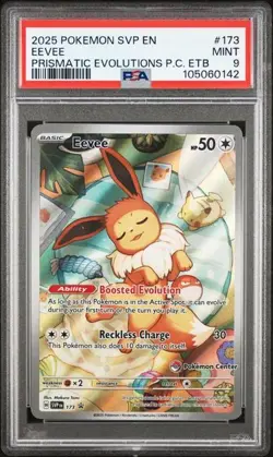 Eevee - 173 (Pokemon Center Exclusive) Prismatic Evolutions Promo Card PSA 9 - Image 1