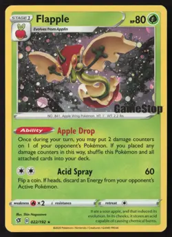 Flapple Gamestop Stamp 022/192 Pokemon Rebel Clash - Image 1