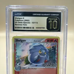 2005 Pokemon Ex Delta Species Shelgon Reverse Holo Stamped #53 CGC 10 Pristine - Image 2