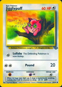 JIGGLYPUFF 54/64 COMMON JUNGLE POKEMON MP - Image 1