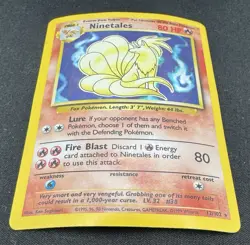 Pokemon TCG Ninetales 12/102 Base Set Holo Rare (Heavily Damaged) Water Damage - Image 3