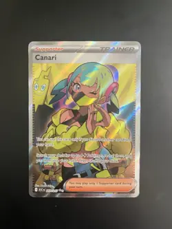 Pokemon Canari Trainer Supporter 257/217 Ultra Rare Full Art Holo English TCG - Image 1