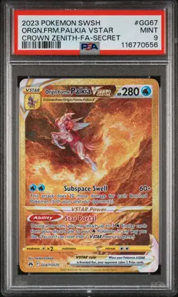 PSA 9 2023 POKEMON SWSH CROWN ZENITH #GG67 FULL ART/ORIGIN FORME PALKIA VSTAR - Image 1
