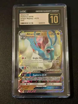 Altaria GX 41/70 CGC PRISTINE 10 Ultra Rare Holo 2018 Dragon Majesty Pokemon TCG - Image 1