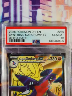 2025 POKEMON DRI EN-DESTINED RIVALS #215 CYNTHIA'S GARCHOMP ex ULTRA RARE PSA 10 - Image 2