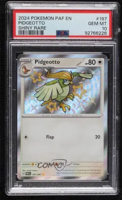 Shiny Rare - Pidgeotto Pokemon Scarlet & Violet Paldean Fates PAF PSA 10 GEM MT - Image 1