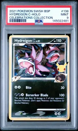 2021 Pokemon SWSH Black Star Promo Hydreigon C-Holo Celebrations #138 PSA 9 - Image 1