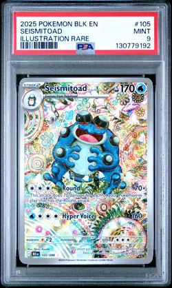 2025 POKEMON BLK EN-BLACK BOLT ILLUSTRATION RARE #105 SEISMITOAD PSA 9 - Image 1