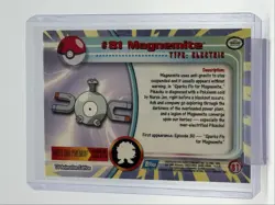 MAGNEMITE 1999 TOPPS POKEMON TV ANIMATION SERIES 2 BLUE LOGO B 81 Q0899 - Image 2