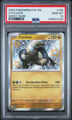 2024 POKEMON PAF EN-PALDEAN FATES SHINY RARE #195 CYCLIZAR PSA 10 - Image 1