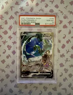 RAYQUAZA V FULL ALT ART PSA 10 GEM MINT 2021 POKEMON EVOLVING SKIES #194/203 - Image 1