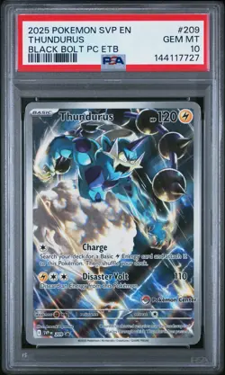 2025 Pokemon Black Bolt Thundurus 209 (Pokemon Center) PSA 10 - Image 1