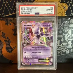 PSA 10 Mewtwo EX - 52/168 - Evolutions Graded Pokemon - Image 1