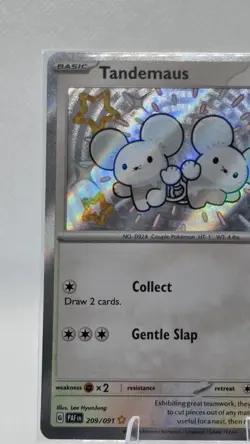 Pokemon TCG Tandemaus Scarlet & Violet Paldean Fates Holo Shiny Rare 209/091 NM - Image 4