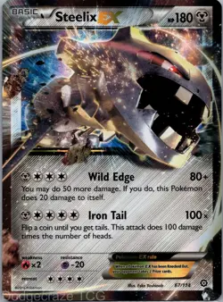 Steelix EX 67/114 Holo Rare EX Steam Siege Pokemon LP - Image 1