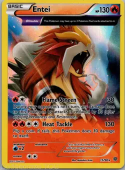 Entei 15/98 Holo Rare Ancient Origins Pokemon LP - Image 1