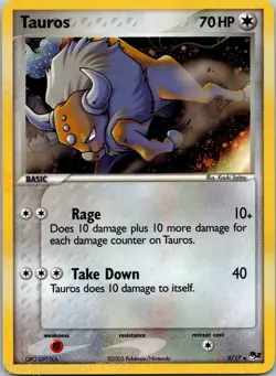 Tauros 5/17 Rare POP Series 2 Pokemon LP - Image 1