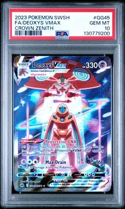 Pokemon Deoxys VMAX Full Art Ultra Rare Holo Crown Zenith GG45/GG70 PSA 10 - Image 1