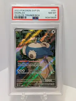 2023 Pokemon SVP EN Black Star Promo 151 ETB Snorlax #051 - PSA 8 - Image 1