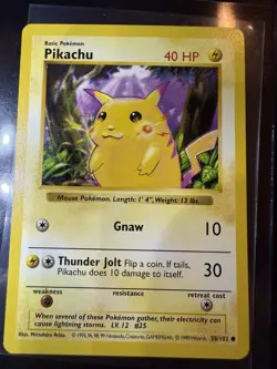 1999 Pokemon Pikachu Base Set Red Cheeks Shadowless 58/102 - Near Mint - Image 3