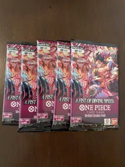 One Piece A Fist Of Divine Speed OP-11 Five 5 Booster Packs Lot English A - Image 1