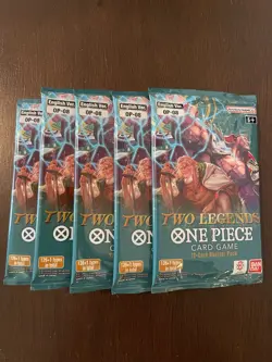 One Piece Two Legends OP-08 Lot Of Five 5 Booster Packs English A - Image 1