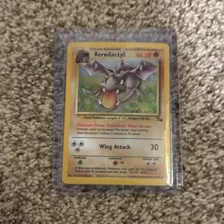 Pokemon Aerodactyl Fossil Rare 1999 Stage 1 Card 1/62 Wing Attack - Image 1