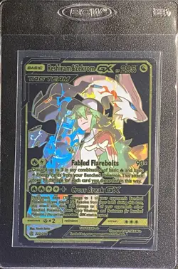 Pokemon Black Foil Fan Art Reshiram & Zekrom GX Tag Team 222/236 Display Card - Image 3