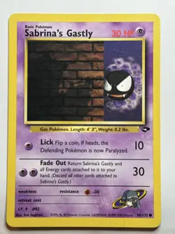 Sabrina's Gastly (96) Gym Challenge 096/132 MP-LP Pokemon Card - Image 1