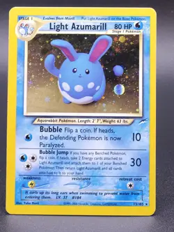 LP ❇ Light Azumarill Neo Destiny 13/105 Holo Rare Pokemon Card TCG - Image 1