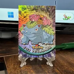 topps Pokemon TV Animation Series 1 Rainbow Holo Foil #03 Venusaur #3 1999 Card - Image 1