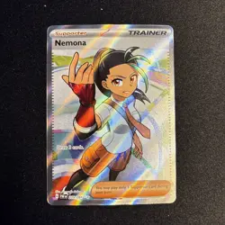 Pokemon TCG Nemona Trainer Paldean Fates Full Art Holo Ultra Rare Card 229/091 - Image 1