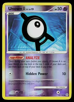 Pokemon Card - Unown [A] Diamond and Pearl 65/130 Uncommon Reverse Holo - Image 1
