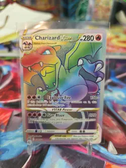 2022 Pokemon Brilliant Stars Charizard Vstar Rainbow Secret Rare Card 174/172 - Image 1