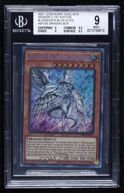 Blue-Eyes Abyss Dragon SE 1st Ed. YuGiOh Legendary Duelists: Season 2 BGS 9 MINT - Image 1