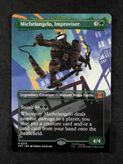 2026 MTG MICHELANGELO, IMPROVISER #0219 TMNT Showcase Mythic Rare English - Image 1