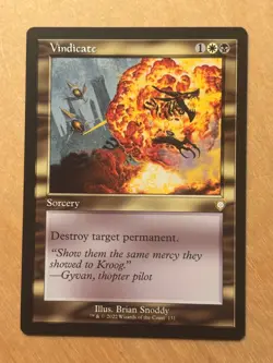 Magic the Gathering MTG Vindicate Retro Frame The Brother's War Commander NM - Image 1